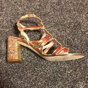 Kate Spade Gold Glitter Heels
